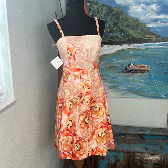 NWT,Etcetera, Romantic & Classic, Soft Floral Fit & Flare, POCKETS Size 4 - Picture 1 of 11
